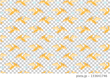 プテラノドンと雲　パターン壁紙 133641746