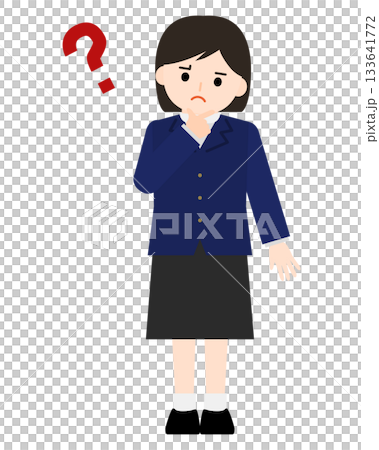 疑問を持つ女の子 133641772