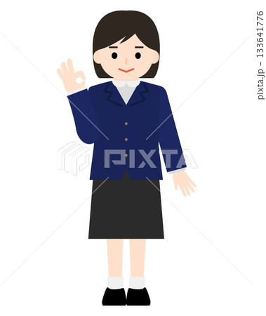 OKサインを出す女の子 OKサインを出す女の子 133641776