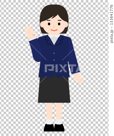 OKサインを出す女の子 OKサインを出す女の子 133641776