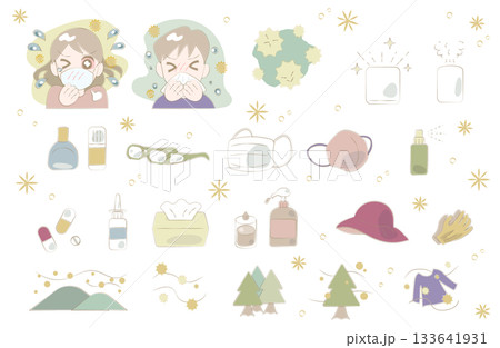 花粉症・アレルギー対策アイテムと春の花粉セット 花粉症・アレルギー対策アイテムと春の花粉セット 133641931