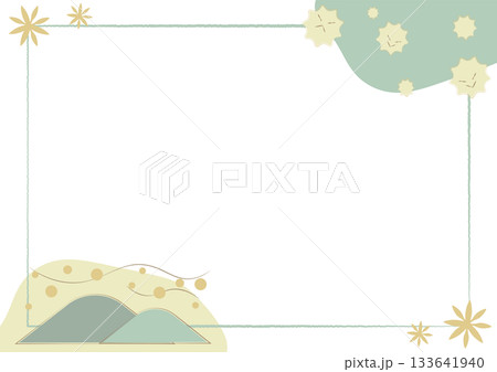 花粉モチーフのパステル四角フレーム（コピースペースあり） 133641940