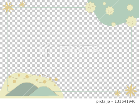 花粉モチーフのパステル四角フレーム（コピースペースあり） 133641940