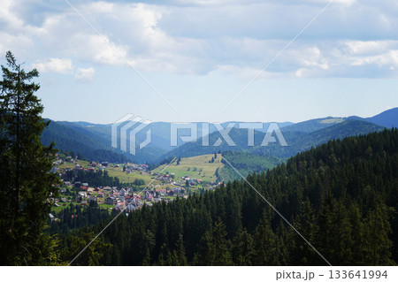 Center of the ski resort Bukovel. Summer holidays in the Carpathian mountains 133641994