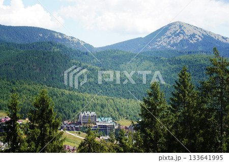 Center of the ski resort Bukovel. Summer holidays in the Carpathian mountains Center of the ski resort Bukovel. Summer holidays in the Carpathian mountains 133641995