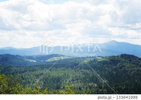 View of the mountains of the Ukrainian Carpathians 133641999