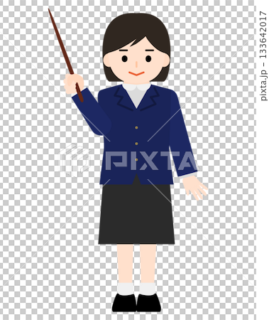 A girl explaining with a pointer A girl explaining with a pointer 133642017