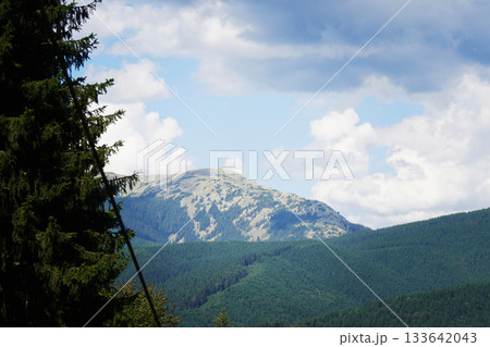 View of the mountains of the Ukrainian Carpathians View of the mountains of the Ukrainian Carpathians 133642043