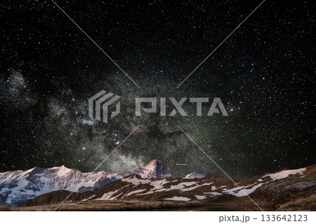 snow covered mountain snowy mountain landscape snow covered mountain snowy mountain landscape 133642123