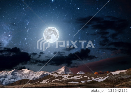 snow covered mountain snowy mountain landscape snow covered mountain snowy mountain landscape 133642132