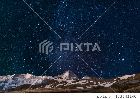 snow covered mountain snowy mountain landscape snow covered mountain snowy mountain landscape 133642140