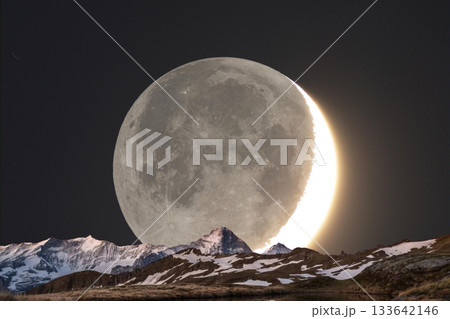 snow covered mountain snowy mountain landscape 133642146