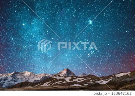 snow covered mountain snowy mountain landscape snow covered mountain snowy mountain landscape 133642162