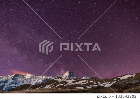 snow covered mountain snowy mountain landscape 133642202