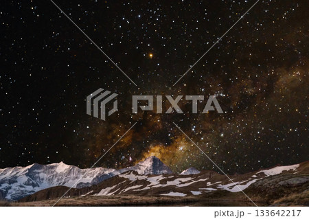 snow covered mountain snowy mountain landscape snow covered mountain snowy mountain landscape 133642217