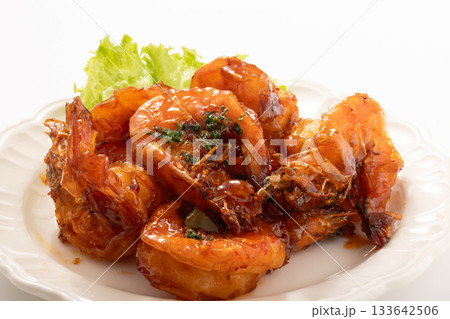 グリル海老　甘辛ソース和え 133642506