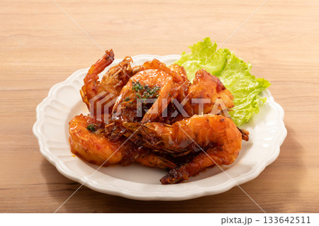 グリル海老 甘辛ソース和え グリル海老 甘辛ソース和え 133642511
