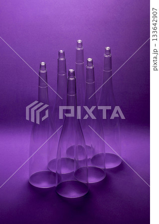 Deep purple, Still life with conical shapes on a purple background Deep purple, Still life with conical shapes on a purple background 133642907