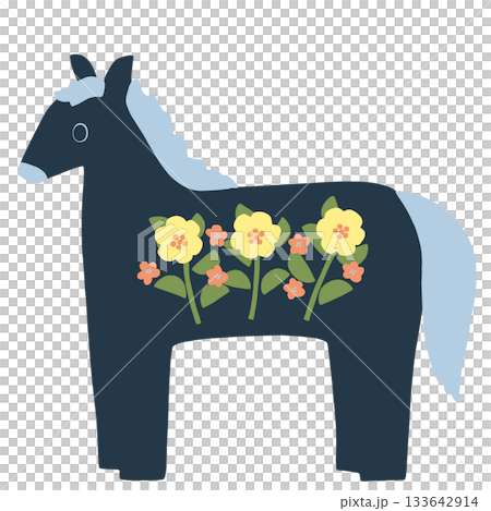 花模様の馬 133642914