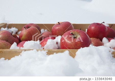 天然の雪室で冷やしたフレッシュな味わいのりんご 天然の雪室で冷やしたフレッシュな味わいのりんご 133643040