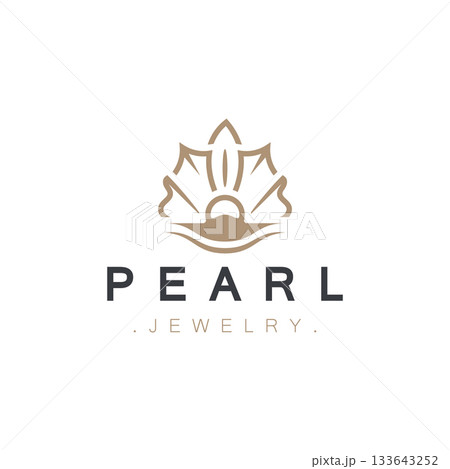 Pearl Shell or jewelry logo elegant and luxury beauty and fashion 133643252