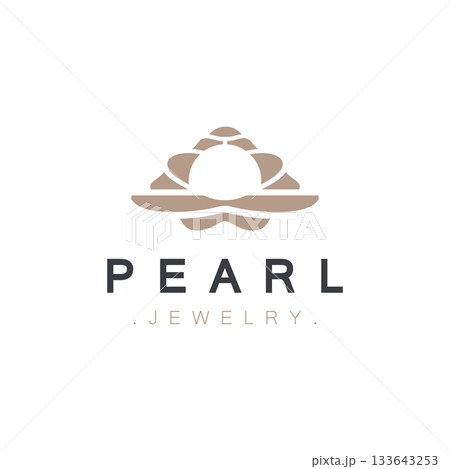 Pearl Shell or jewelry logo elegant and luxury beauty and fashion 133643253