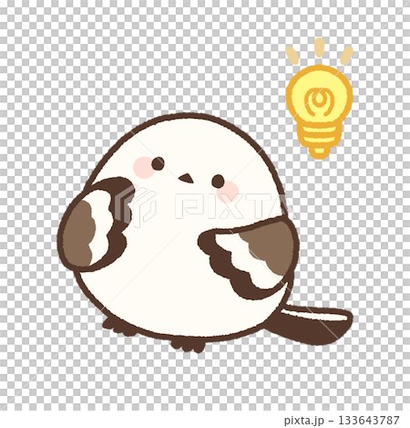 Light bulb and inspiration long-tailed tit Light bulb and inspiration long-tailed tit 133643787