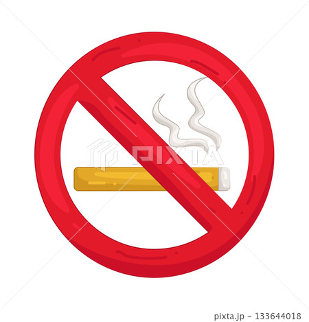Illustration of no smoking sign  133644018