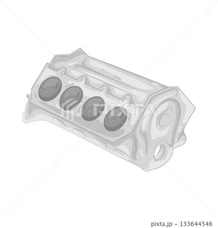 Illustration of car engine block 133644546
