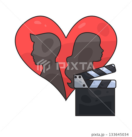 illustration of Romance movie illustration of Romance movie 133645034