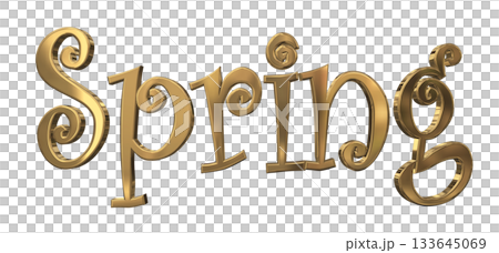 3DCG文字「Spring（スプリング,春）」タイトル 133645069