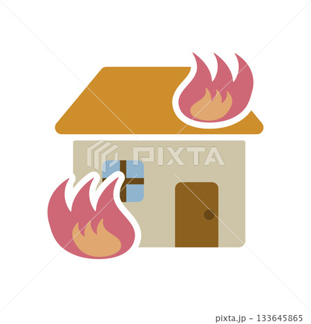 火事のイメージのアイコンイラスト 火事のイメージのアイコンイラスト 133645865