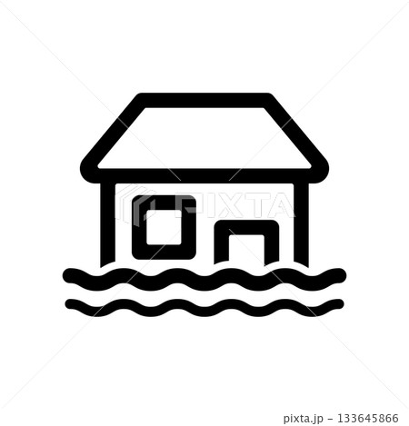洪水のイメージのアイコンイラスト 133645866