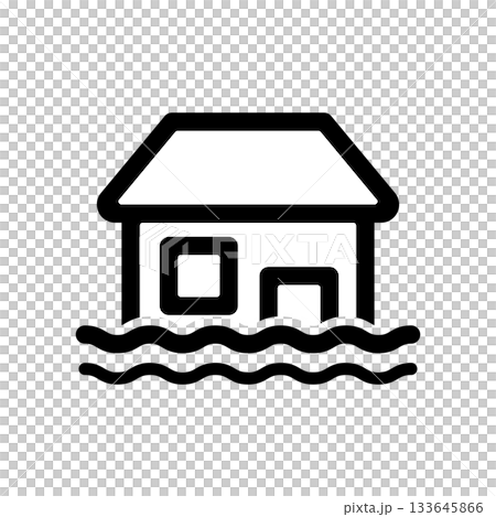洪水のイメージのアイコンイラスト 133645866