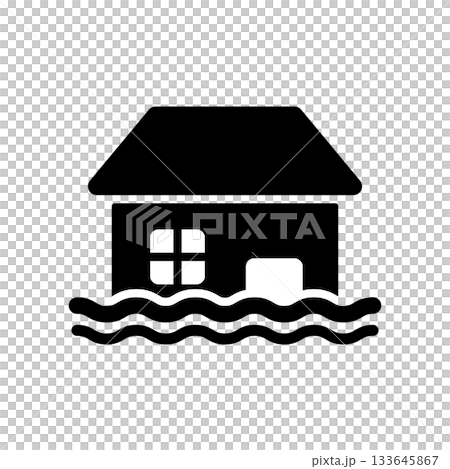 洪水のイメージのアイコンイラスト 133645867