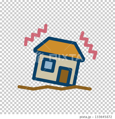 地震のイメージのアイコンイラスト 133645872