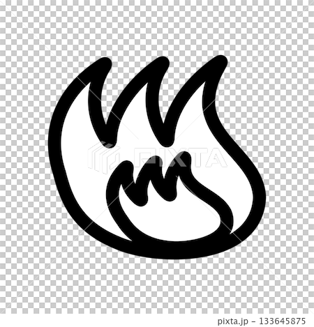 シンプルな炎のアイコンイラスト 133645875