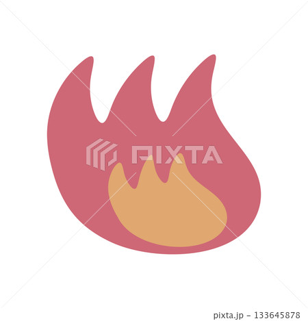 シンプルな炎のアイコンイラスト シンプルな炎のアイコンイラスト 133645878