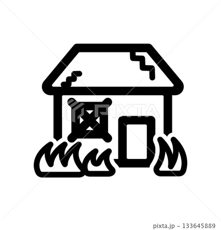 空き家のアイコンイラスト 空き家のアイコンイラスト 133645889