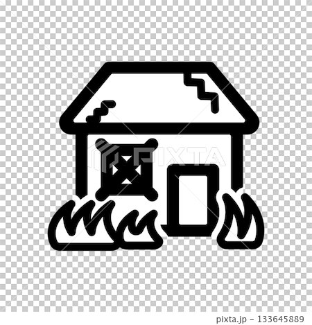 空き家のアイコンイラスト 空き家のアイコンイラスト 133645889