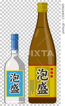 一升瓶泡盛と三合瓶泡盛のイメージイラスト 133645985