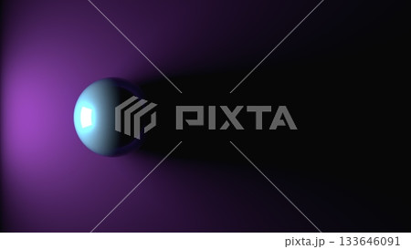 3D Render Glowing Sphere Casting Long Dramatic Shadow on Purple 3D Render Glowing Sphere Casting Long Dramatic Shadow on Purple 133646091