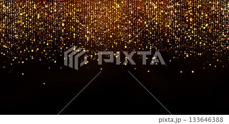 Sparkling gold strass curtain bg with glowing effect 133646388
