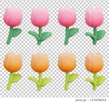 felt texture tulip flower 3D graphic felt texture tulip flower 3D graphic 133646648
