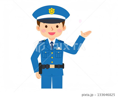 案内する警察官 133646825