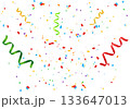 Falling Confetti and Ribbon Background 133647013
