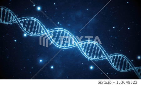 Glowing DNA Strands in Abstract Biotech Background Glowing DNA Strands in Abstract Biotech Background 133648322