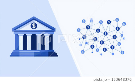 Centralized vs Decentralized Finance Network Comparison 133648376