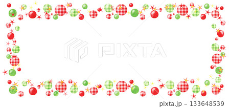 クリスマスオーナメントのフレーム(横長) クリスマスオーナメントのフレーム(横長) 133648539