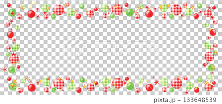 クリスマスオーナメントのフレーム(横長) クリスマスオーナメントのフレーム(横長) 133648539